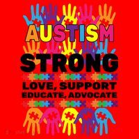 Autism Strong Handprints Love Support Santa Hat thumb 1