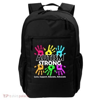 Autism Strong Love Support Educate Advocate Backpack