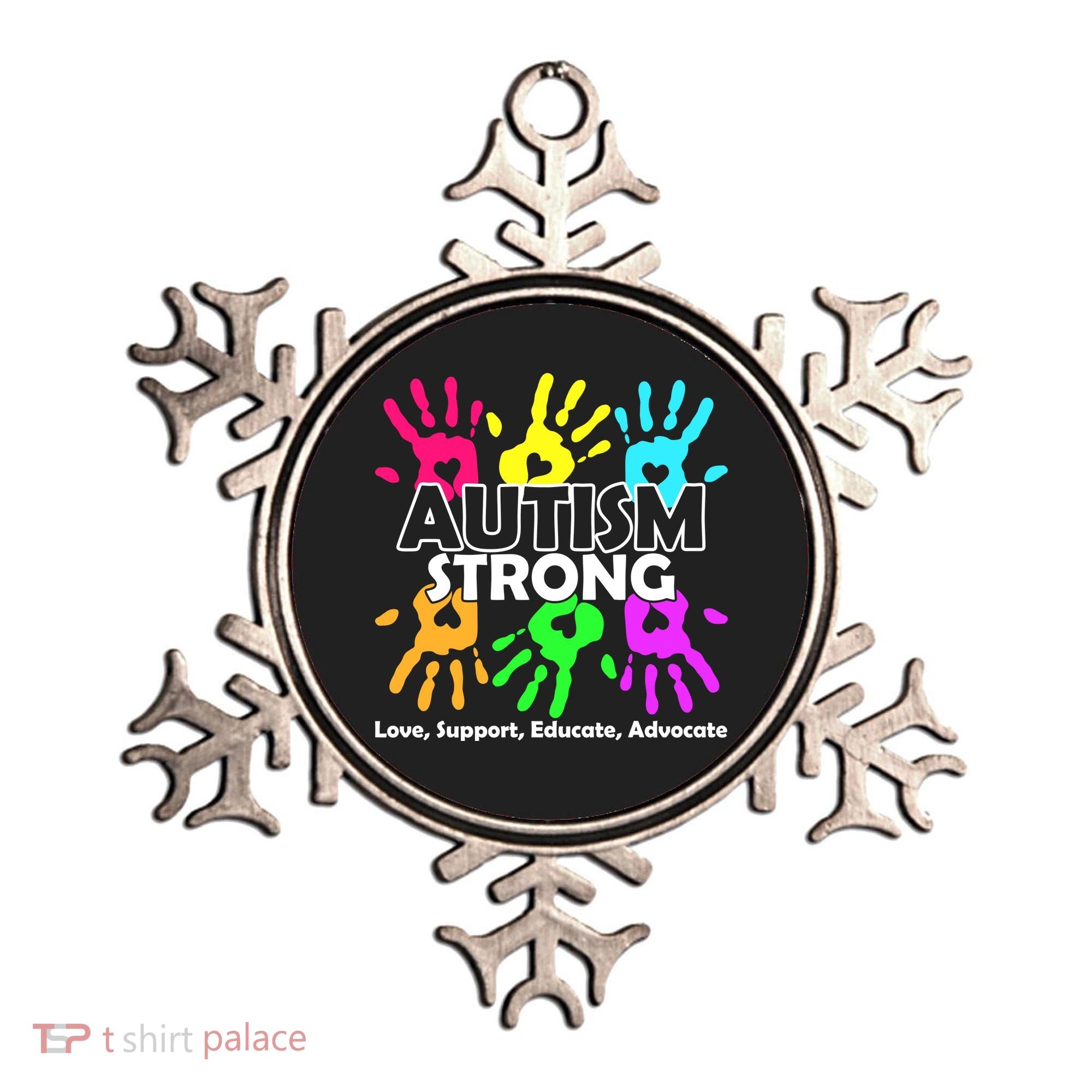 Autism Strong Love Support Educate Advocate Ornament