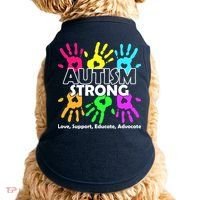 Autism Strong Love Support Educate Advocate Doggie Tank thumb 0