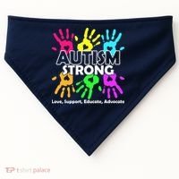Autism Strong Love Support Educate Advocate USA-Made Doggie Bandana thumb 0