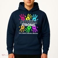 Autism Strong Love Support Educate Advocate Hoodie thumb 2