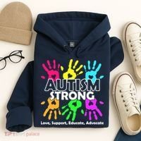 Autism Strong Love Support Educate Advocate Hoodie thumb 4