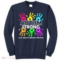Autism Strong Love Support Educate Advocate Sweatshirt thumb 0