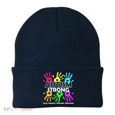 Autism Strong Love Support Educate Advocate Beanie