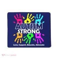 Autism Strong Love Support Educate Advocate Mousepad thumb 0