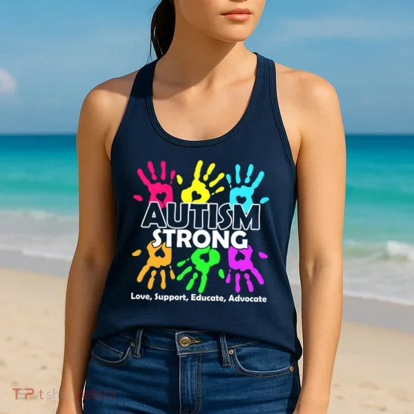 Autism Strong Love Support Educate Advocate Women's Tank Top