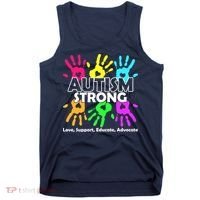 Autism Strong Love Support Educate Advocate Tank Top thumb 0