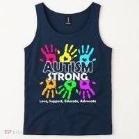Autism Strong Love Support Educate Advocate Tank Top thumb 2