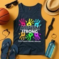 Autism Strong Love Support Educate Advocate Tank Top thumb 4