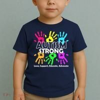 Autism Strong Love Support Educate Advocate Toddler T-Shirt thumb 2