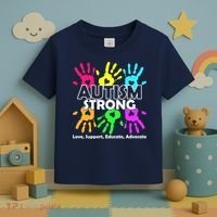 Autism Strong Love Support Educate Advocate Toddler T-Shirt thumb 3
