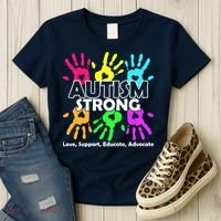 Autism Strong Love Support Educate Advocate Women's T-Shirt thumb 3