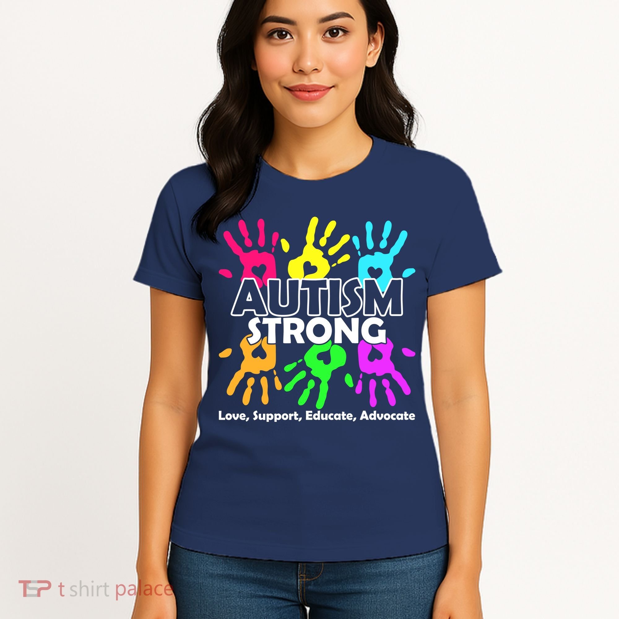Autism Strong Love Support Educate Advocate Women's T-Shirt