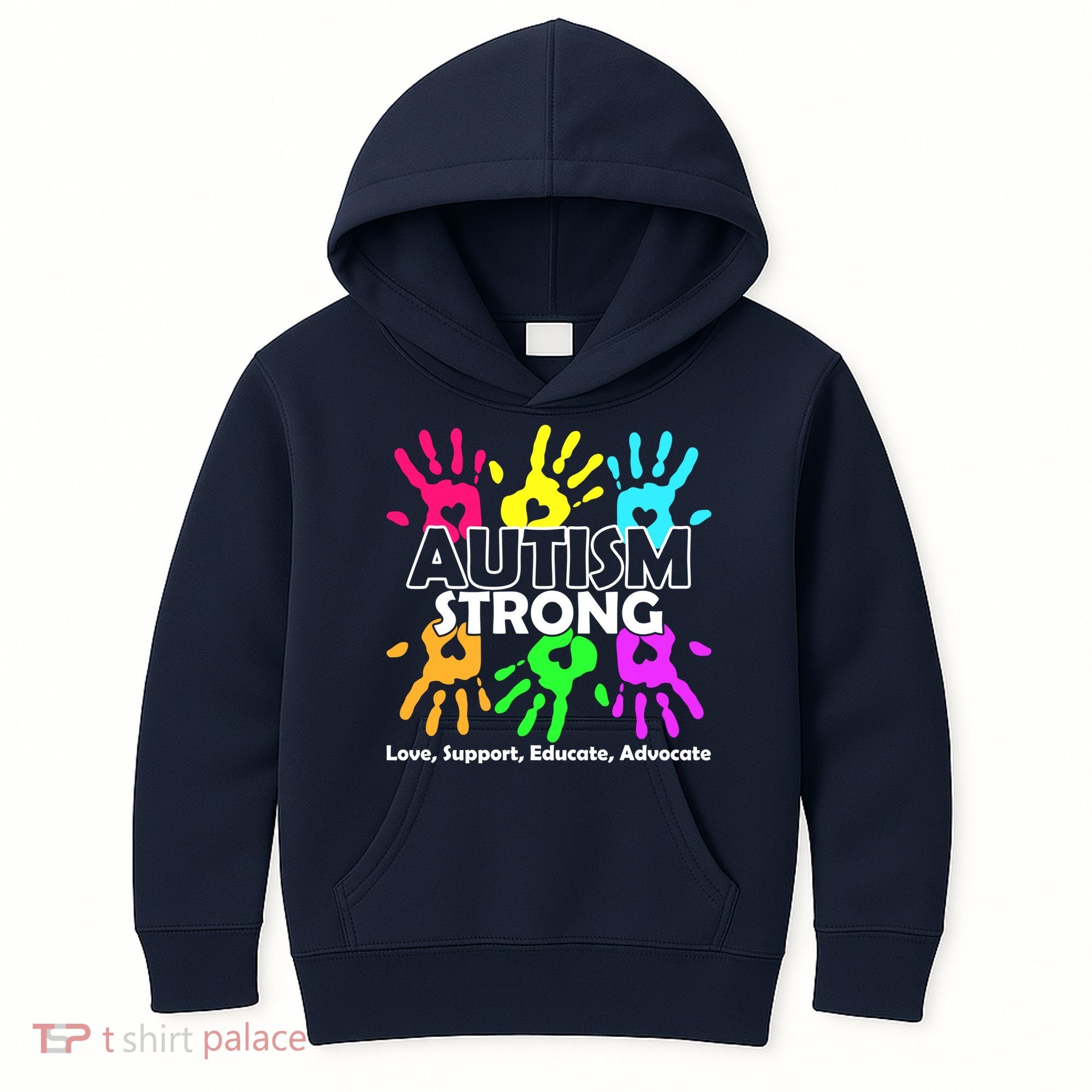 Autism Strong Love Support Educate Advocate Kids Hoodie