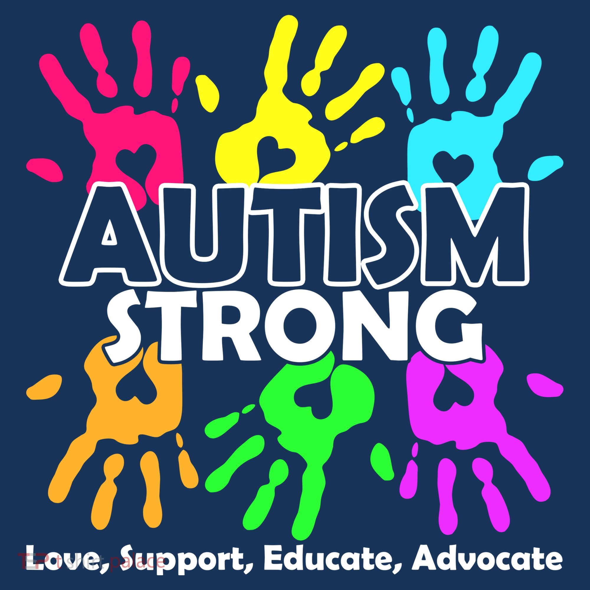 Autism Strong Love Support Educate Advocate Kids Long Sleeve Shirt