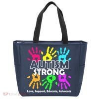 Autism Strong Love Support Educate Advocate Bag thumb 0