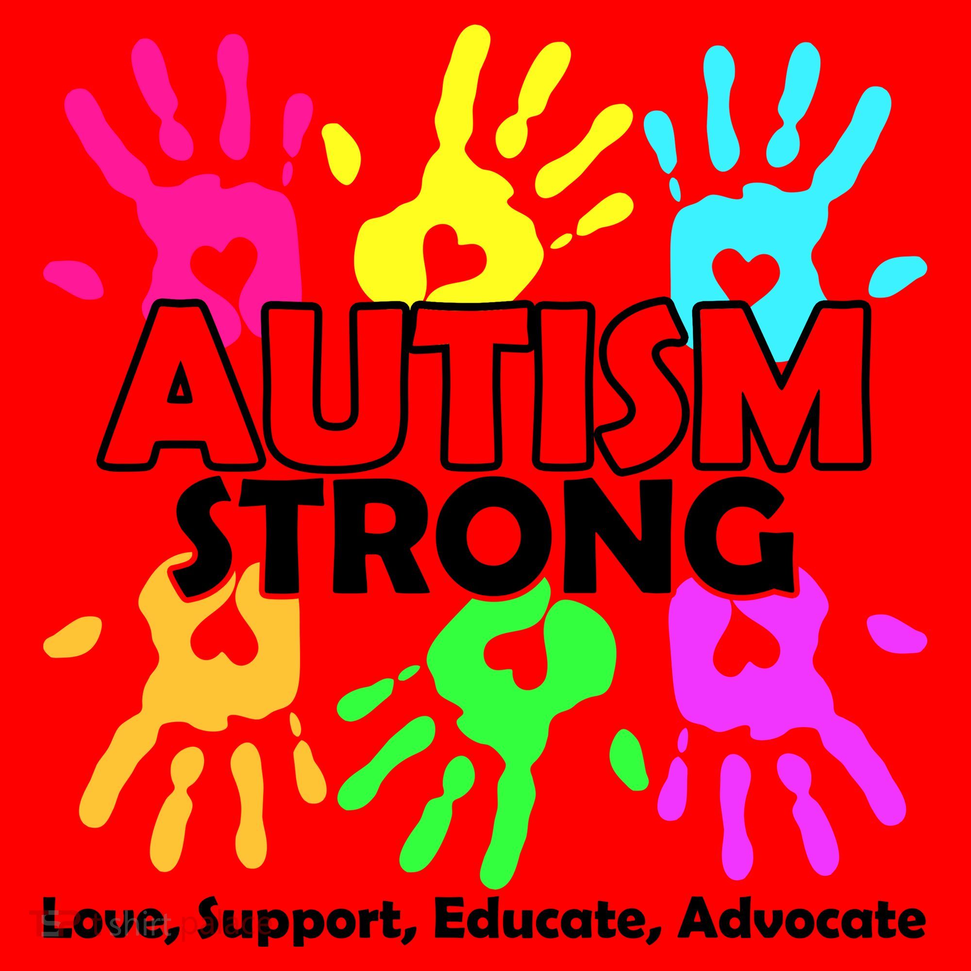 Autism Strong Love Support Educate Advocate Santa Hat