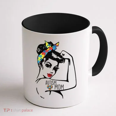 Autism Strong Mom Coffee Mug back