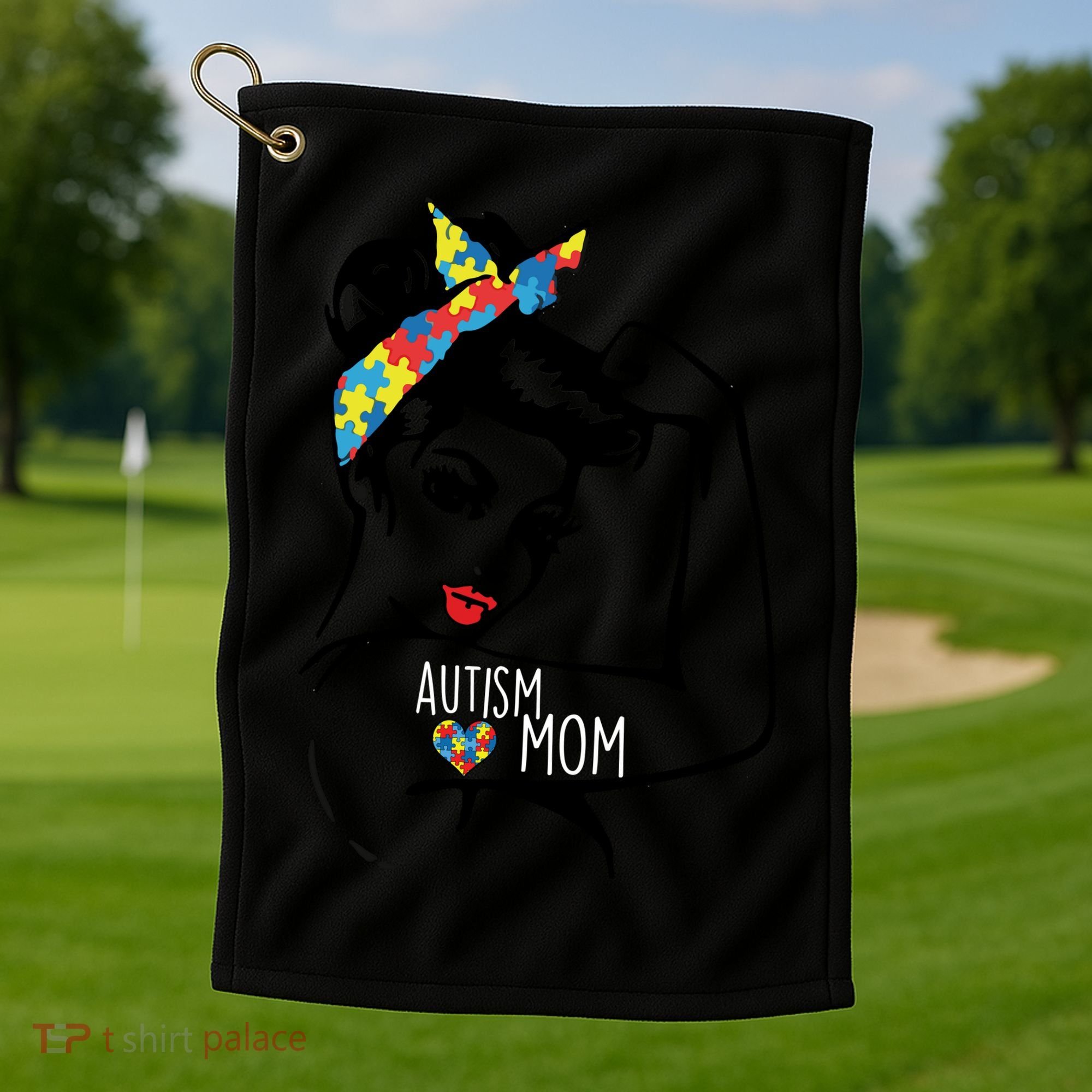 Autism Strong Mom Golf Towel