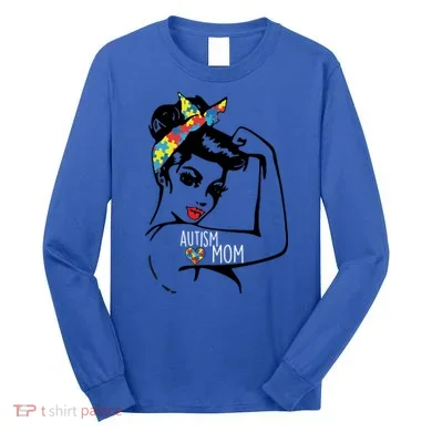 Autism Strong Mom Long Sleeve Shirt