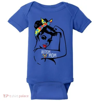 Autism Strong Mom Baby Bodysuit