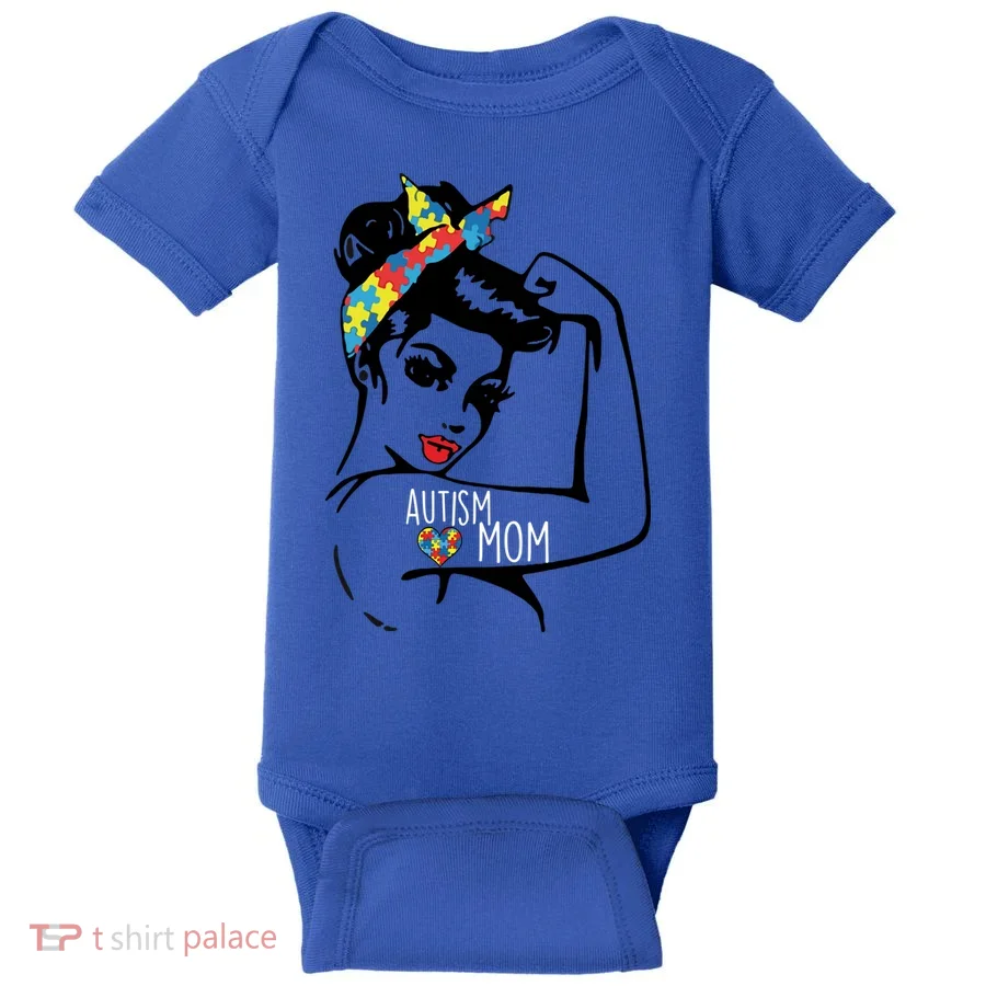 Autism Strong Mom Baby Bodysuit