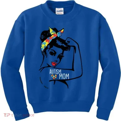 Autism Strong Mom Kids Sweatshirt