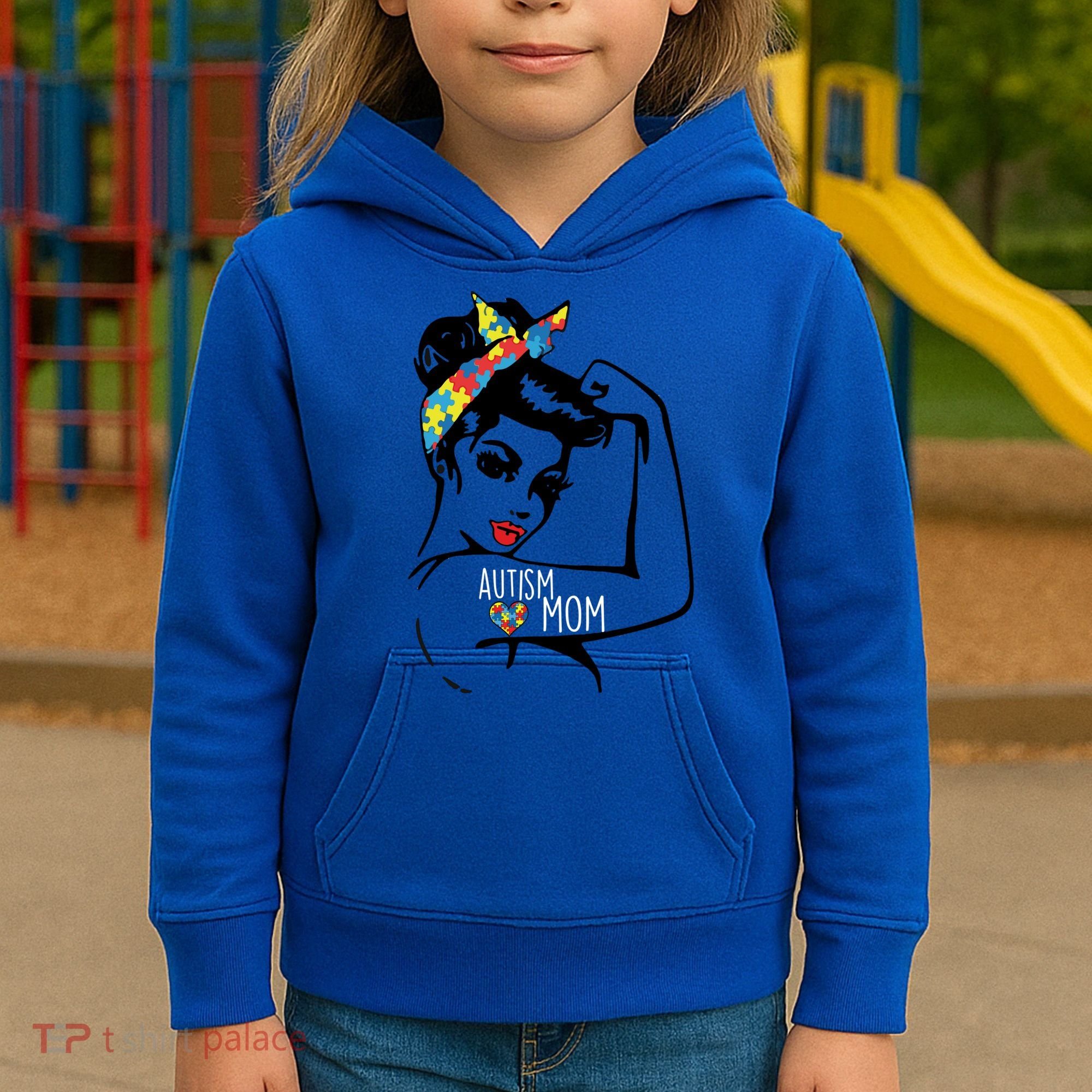 Autism Strong Mom Kids Hoodie