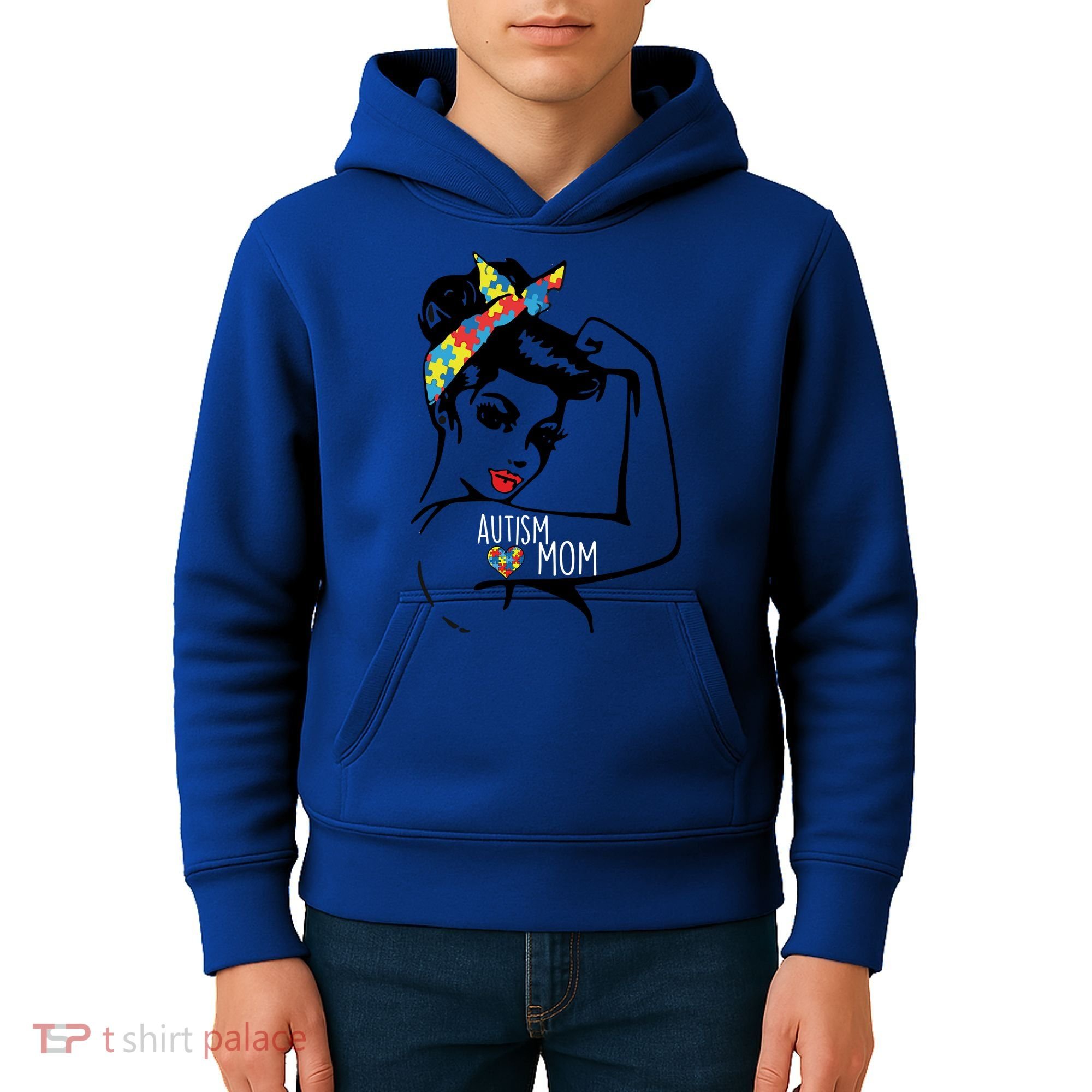 Autism Strong Mom Kids Hoodie