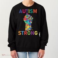 Autism Strong Retro Fist Autism Awareness Women's Sweatshirt thumb 0