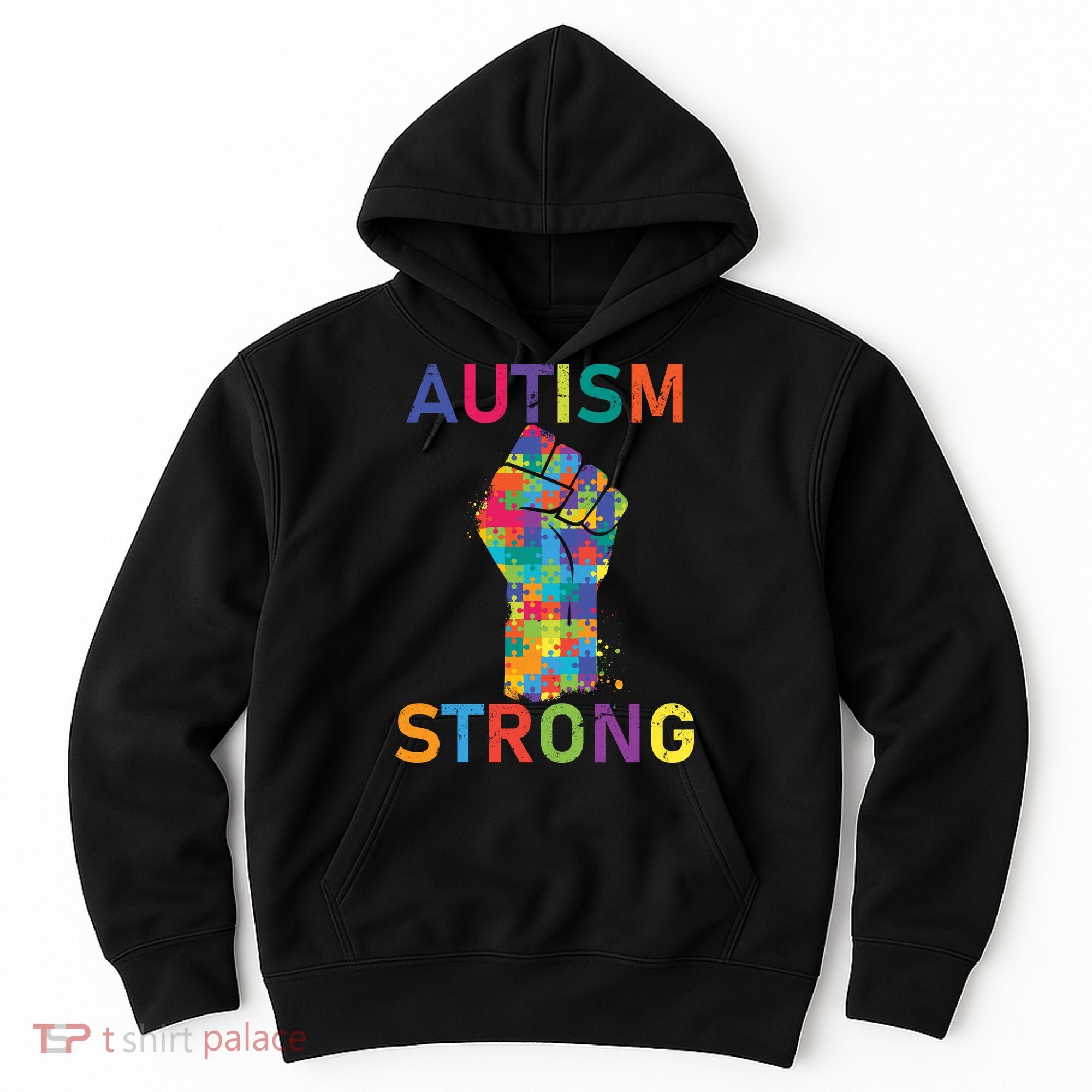 Autism Strong Retro Fist Autism Awareness Hoodie