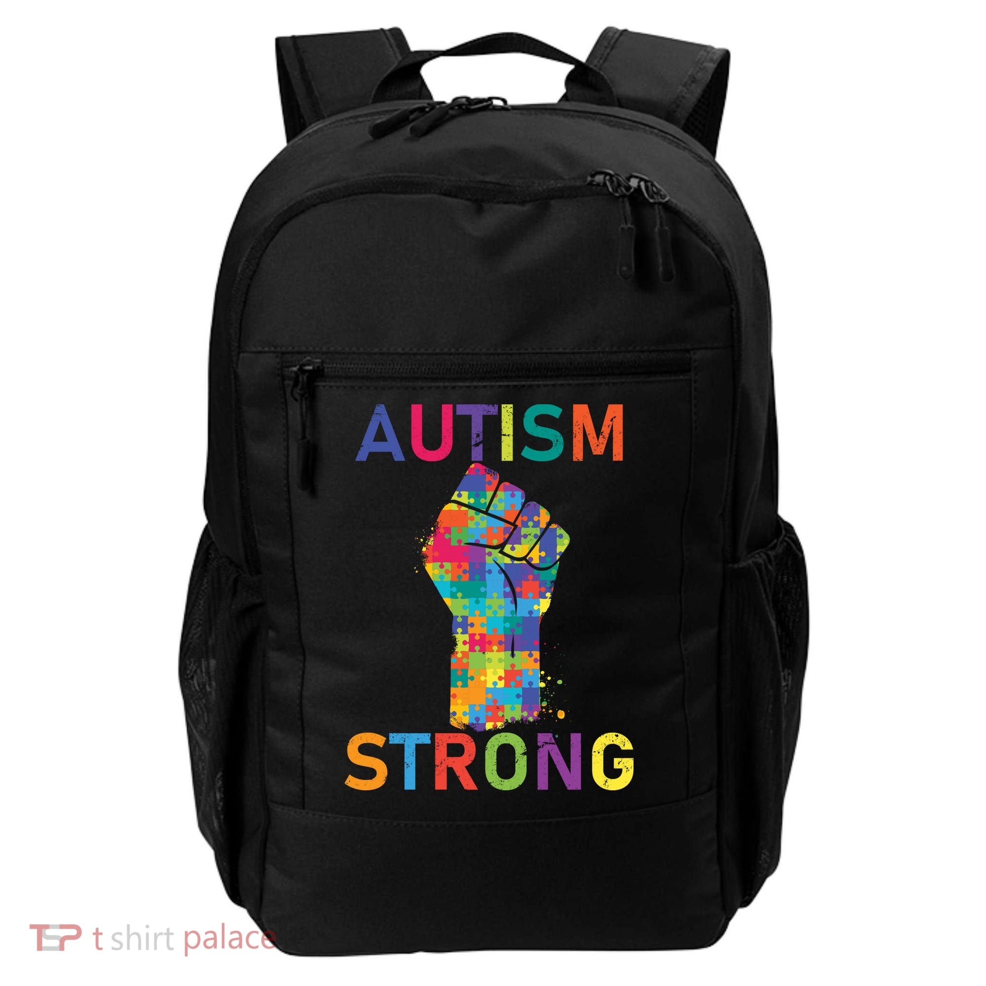 Autism Strong Retro Fist Autism Awareness Backpack