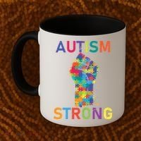 Autism Strong Retro Fist Autism Awareness Coffee Mug thumb 2