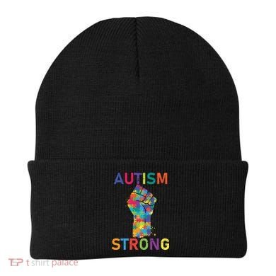 Autism Strong Retro Fist Autism Awareness Beanie