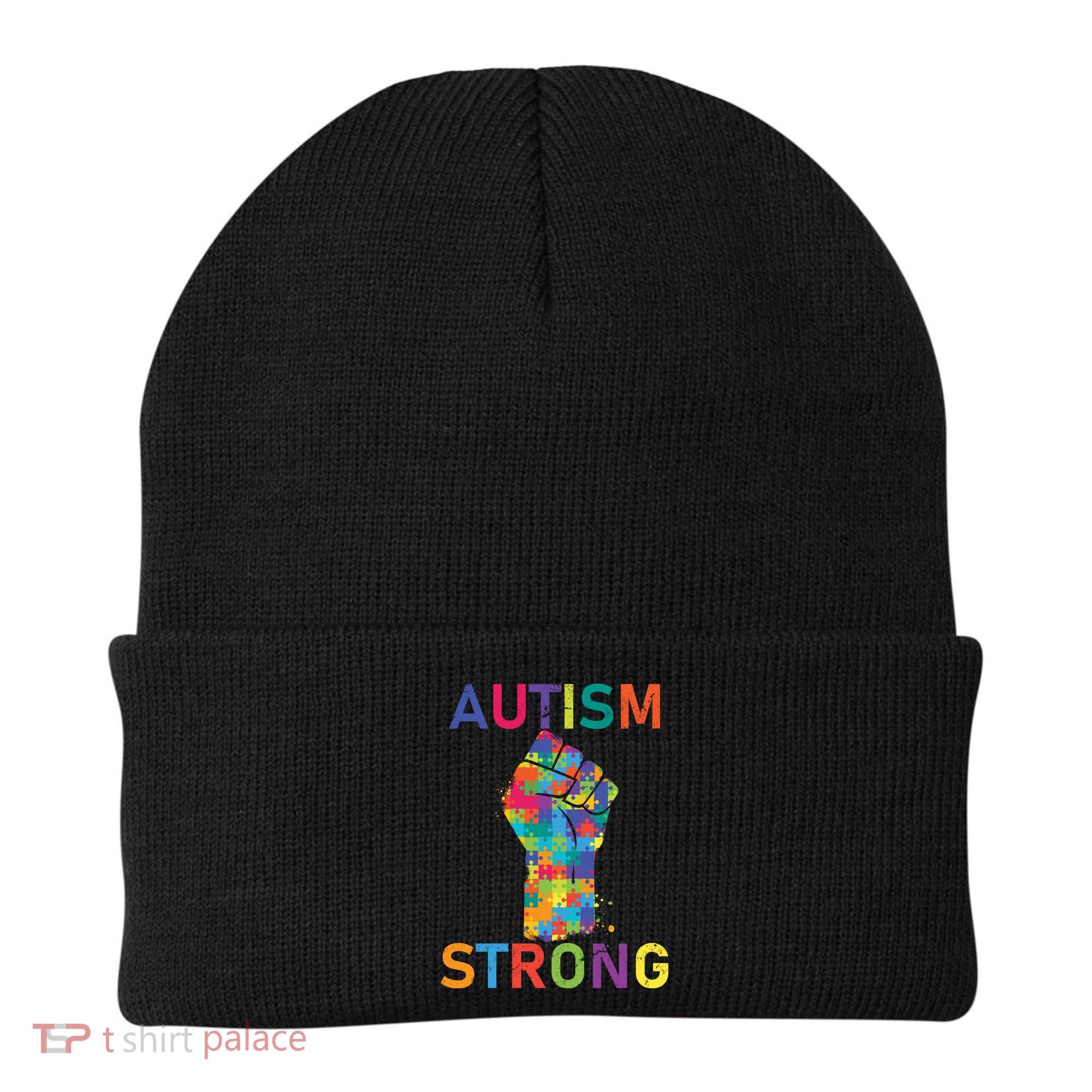 Autism Strong Retro Fist Autism Awareness Beanie