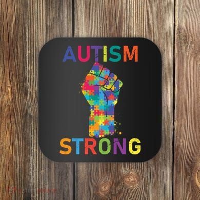 Autism Strong Retro Fist Autism Awareness Coaster