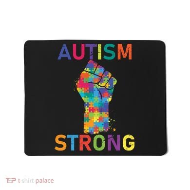 Autism Strong Retro Fist Autism Awareness Mousepad