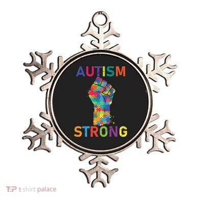Autism Strong Retro Fist Autism Awareness Ornament