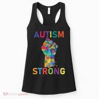Autism Strong Retro Fist Autism Awareness Women's Tank Top thumb 0