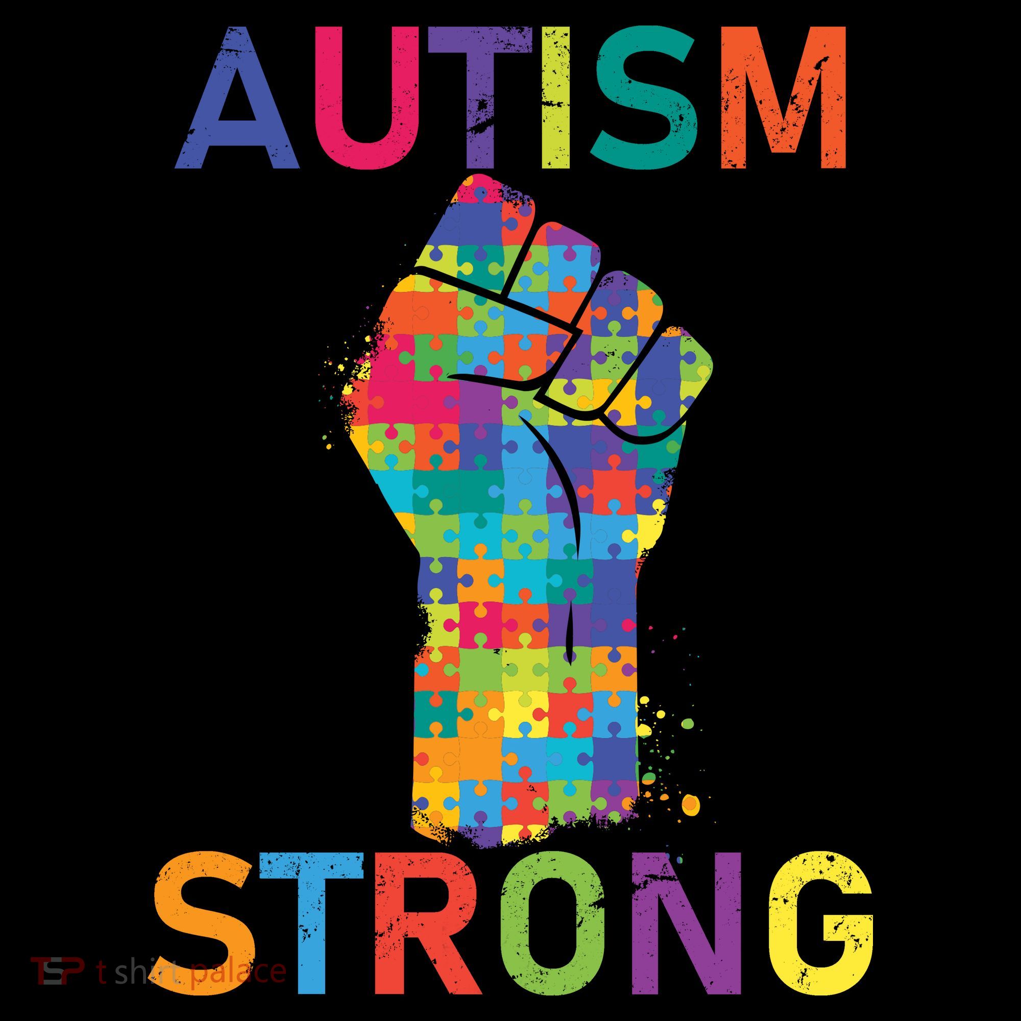 Autism Strong Retro Fist Autism Awareness Women's Tank Top