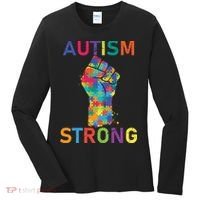 Autism Strong Retro Fist Autism Awareness Women's Long Sleeve Shirt thumb 0