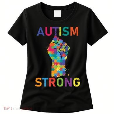 Autism Strong Retro Fist Autism Awareness Women's T-Shirt