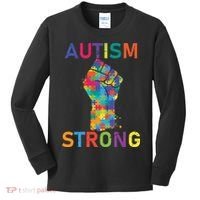 Autism Strong Retro Fist Autism Awareness Kids Long Sleeve Shirt thumb 0