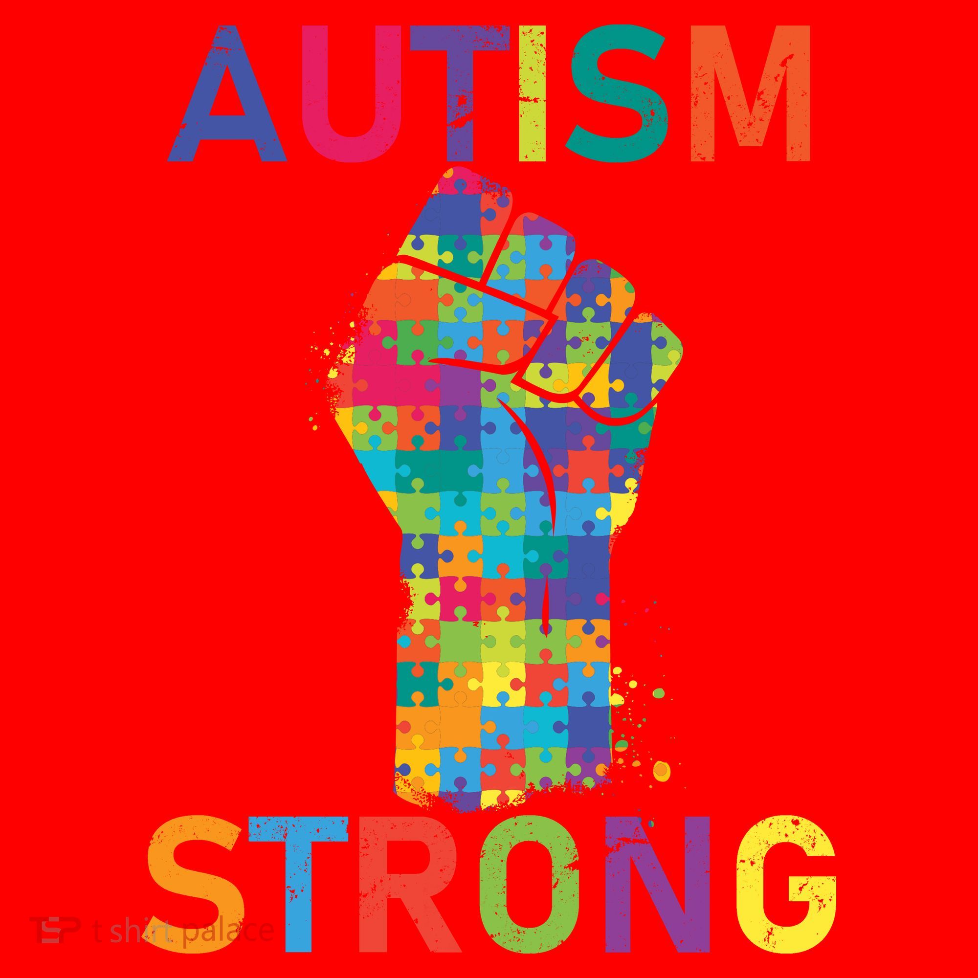 Autism Strong Retro Fist Autism Awareness Santa Hat