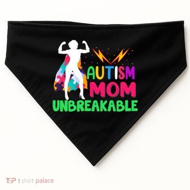 Autism Super Mom Unbreakable USA-Made Doggie Bandana