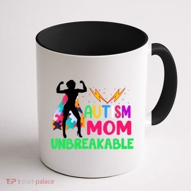 Autism Super Mom Unbreakable Coffee Mug back
