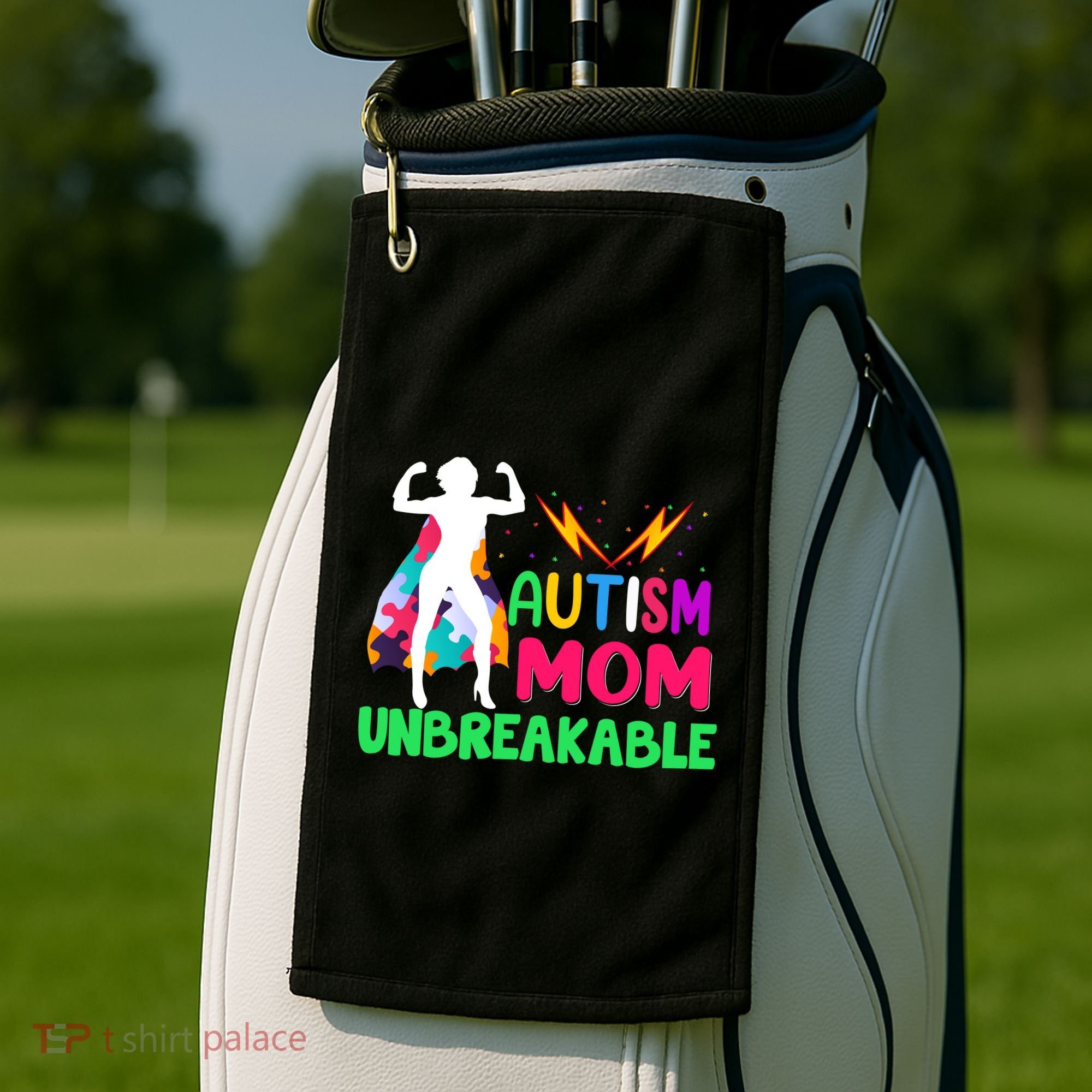 Autism Super Mom Unbreakable Golf Towel
