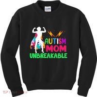Autism Super Mom Unbreakable Kids Sweatshirt thumb 0