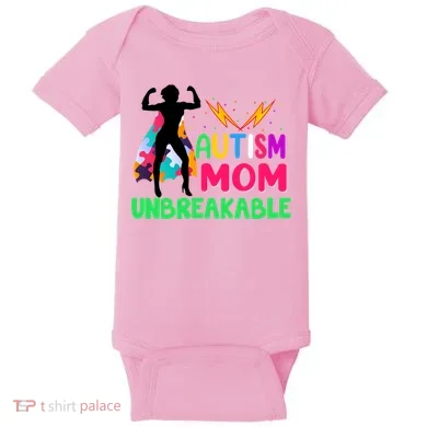 Autism Super Mom Unbreakable Baby Bodysuit